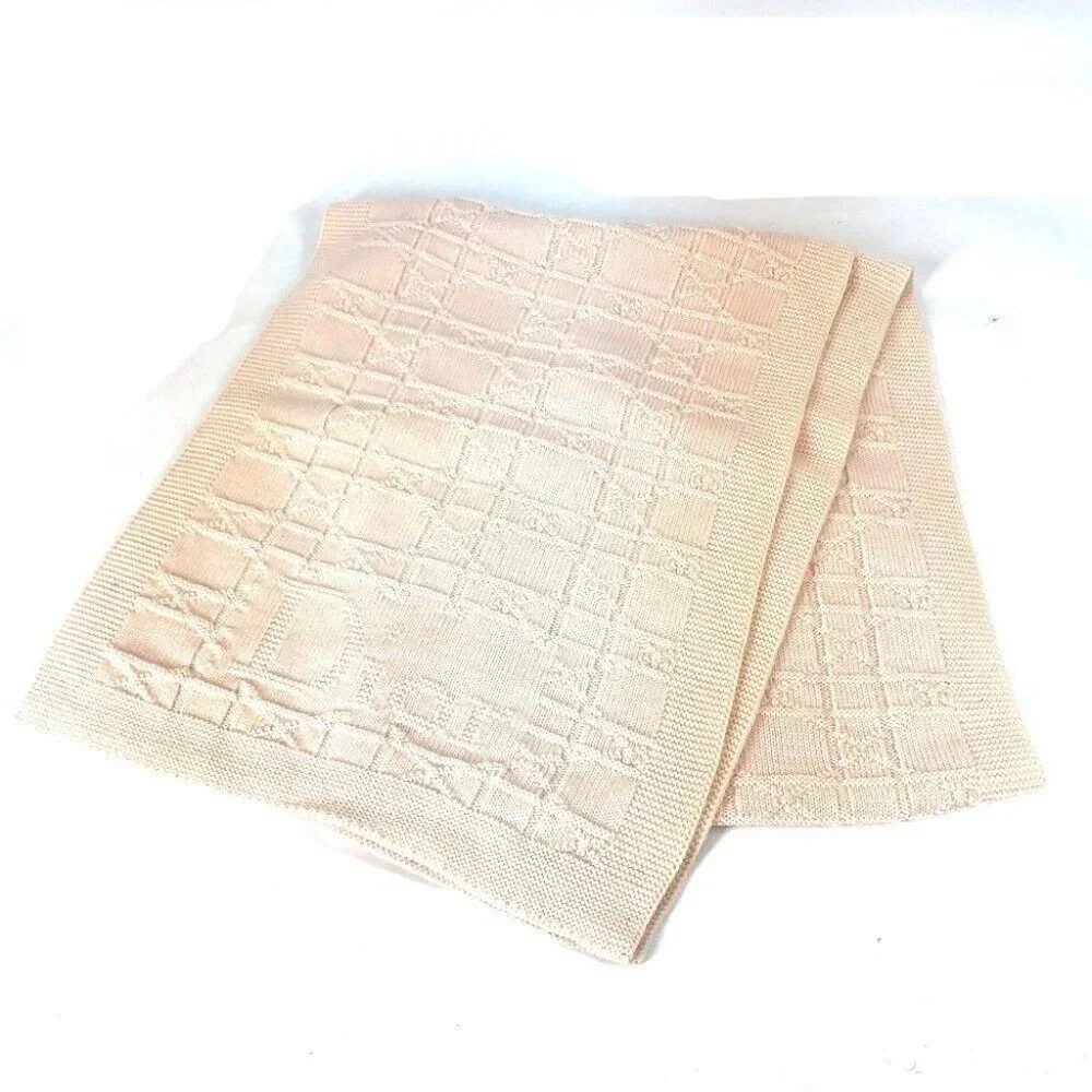 Auth Dior Cannage Scarf wool pink
